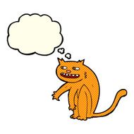 cartoon happy cat with thought bubble N3