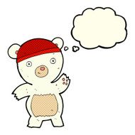 cute cartoon polar bear with thought bubble N37