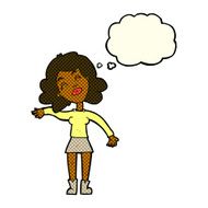 cartoon woman only joking with thought bubble N5