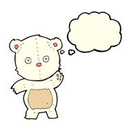 cute cartoon polar bear with thought bubble N39