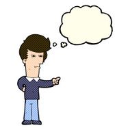 cartoon man pointing with thought bubble N88