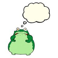 cartoon fat frog with thought bubble N5