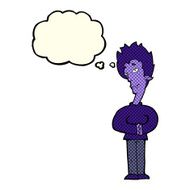 cartoon vampire with thought bubble N60