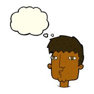 cartoon curious man with thought bubble N31