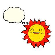 cartoon happy sun with thought bubble N5