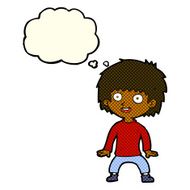 cartoon excited boy with thought bubble N73