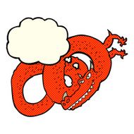 cartoon dragon with thought bubble N3