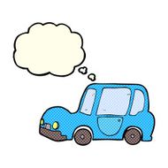 cartoon car with thought bubble N18