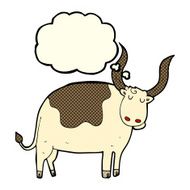 cartoon ox with thought bubble N4