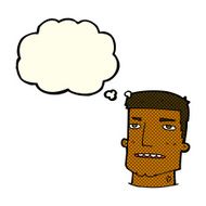 cartoon male head with thought bubble N4