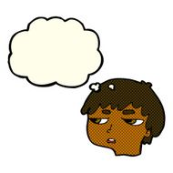 cartoon annoyed boy with thought bubble N19