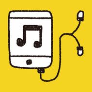 music player doodle drawing N14