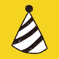 party hat doodle drawing N5