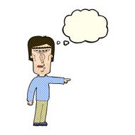cartoon pointing man with thought bubble N38