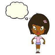 cartoon pretty woman with thought bubble N130