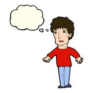 cartoon surprised man with thought bubble N65