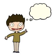 cartoon happy boy with thought bubble N109