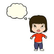 cartoon overweight woman with thought bubble N7