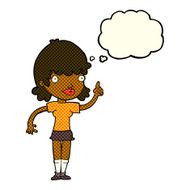 cartoon woman with idea thought bubble N121