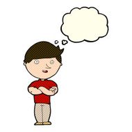 cartoon happy man with thought bubble N222