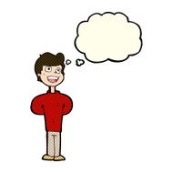 cartoon happy man with thought bubble N223