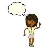 cartoon woman with idea thought bubble N122