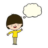 cartoon happy boy with thought bubble N111