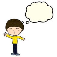 cartoon mean man with thought bubble N9