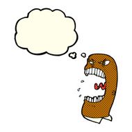 cartoon furious man shouting with thought bubble N6