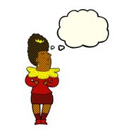 cartoon aristocratic woman with thought bubble N6