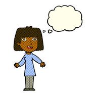 cartoon happy woman with thought bubble N123
