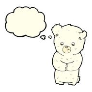 cute cartoon polar bear with thought bubble N41