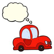 cartoon car with thought bubble N19