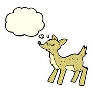 cute cartoon deer with thought bubble N6
