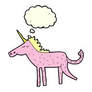 cartoon unicorn with thought bubble N20
