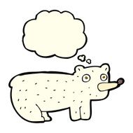 funny cartoon polar bear with thought bubble N13