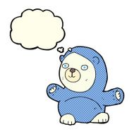 cute cartoon polar bear with thought bubble N42