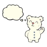 cartoon polar bear with thought bubble N31