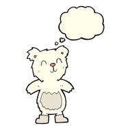 cartoon teddy polar bear with thought bubble N5