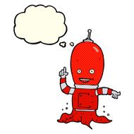 cartoon alien spaceman with thought bubble N11