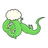 cartoon chinese dragon with thought bubble N4