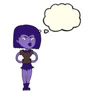 cartoon vampire girl with thought bubble N110
