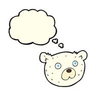 cartoon polar bear with thought bubble N32