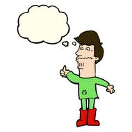 cartoon nervous man with thought bubble N66