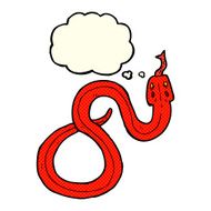 cartoon snake with thought bubble N28