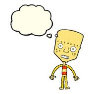 cartoon robot with thought bubble N78