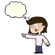 cartoon pointing person with thought bubble N4