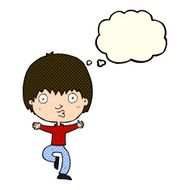 cartoon excited boy with thought bubble N74