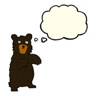 cartoon black bear with thought bubble N28