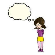 Cartoon Annoyed Woman With Thought Bubble N87